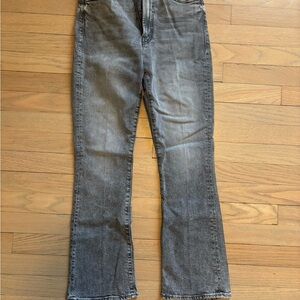 Mother gray straight leg ankle jeans